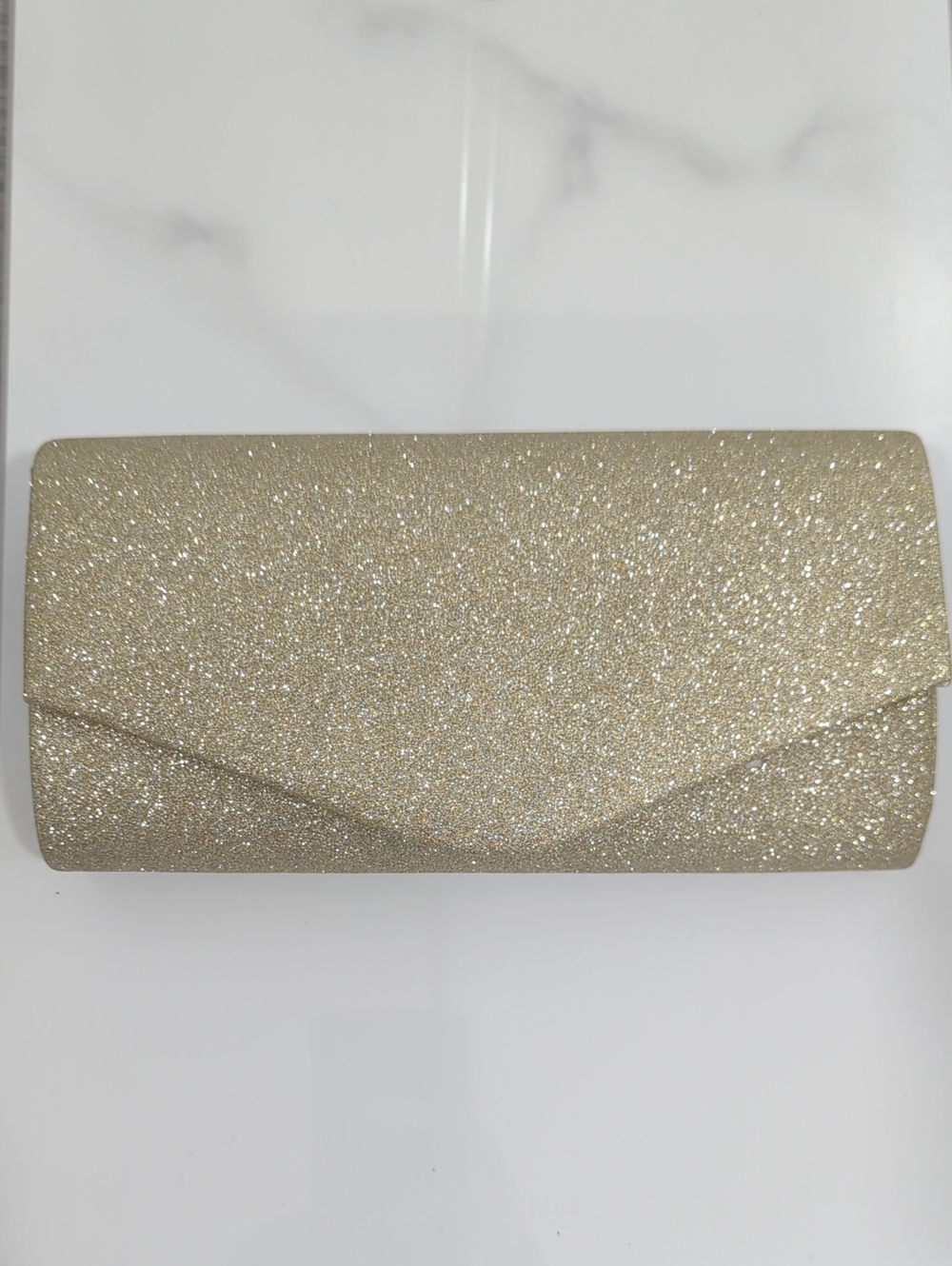 Gold Glitter Envelope Clutch Handbag